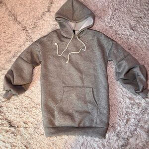 Woman’s Gray Hoodie With Puffy Sleeve Design For Sale!